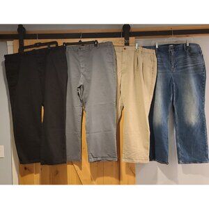 Lot of 4 Men 44x30 Izod Khakis & old Navy Bootcut Jeans